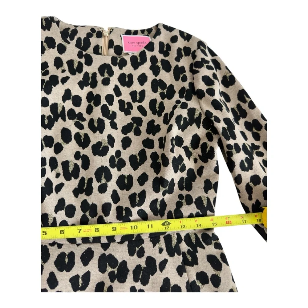 Kate Spade Women's Leopard Forest Feline Jacquard Fit and Flare Dress Size 4 - Picture 7 of 10